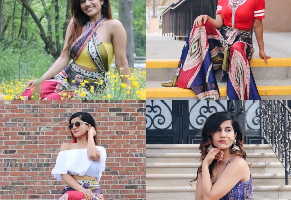 Indian Beautiful young girl in Traditional Saree posing outdoors 5051635  Stock Photo at Vecteezy